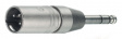 NA3MP Adapter XLR 3pol to tele 6.3 mm, 1 x XLR Male, 3-Pin, XLR