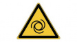 828984 ISO Safety Sign - Warning, Automatic Start-Up, Triangular, Black on Yellow, Polyester, 1pcs