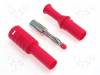 1065-RT, Вилка; "банан" 4мм; 36А; красный; 63мм; 8мОм; Контакты: латунь, Electro-PJP