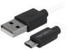CU0063 Кабель; USB 2.0; вилка USB A, вилка micro USB B; никелированные