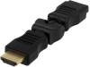AH0012, Адаптер; вилка HDMI, вилка HDMI поворачивается на 360°; черный, LOGILINK
