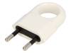 PD.3104, Разъем: питания AC; плоский; вилка; "папа"; на провод; белый; 10А, PAWBOL