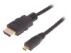 50400, Кабель; HDMI 1.4; вилка micro HDMI, вилка HDMI; 2м; черный, QOLTEC
