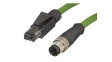 1201080257 Micro-Change (M12) to RJ-45 Double-Ended Cordset 4 Poles Male (Straight) to Male RJ-45 22 AWG Shielded PUR 5m