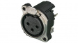 NC3FBV1 XLR Panel-mount female receptacle, 3 Poles B Vertical/PCB Mounting/Separate Grou