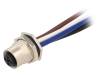 M12T-04PFFS-SF8B15 Гнездо; M12; PIN:4; "мама"; код T-Power; 0,15м; провода; IP67; 12А