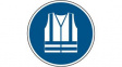 820060 ISO Safety Sign - Wear High Visibility Clothing, Round, White on Blue, Polyester, 1pcs