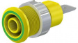49.7046-20 Safety Socket 4mm Green / Yellow 32A 1kV Nickel-Plated