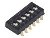 SDA06H0SBD Переключатель: DIP-SWITCH; Кол-во секций: 6; ON-OFF; 0,025A/24ВDC