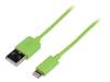 UA0203 Кабель; USB 2.0; вилка USB A, вилка Apple Lightning; 1м; зеленый
