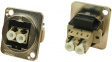 CP30214M Fiber Optic Connector in XLR Housing 2 x LC Duplex MM FT nickel-plated