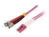 FP4LT01, Разъем: световодный; patchcord; ST, LC; на защелки; Кат: OM4; "папа", LOGILINK