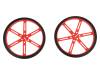WHEEL 90?10MM PAIR RED Колесо; Диам.вала:3мм; Ось: D-образный профиль; красный; резина