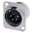 NC4MD-L-1 Гнездо; XLR; "папа"; PIN:4; фланец (2 отверстия), на панель; пайка