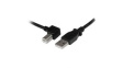USBAB1ML Straight to Left Angle USB Cable USB-A Plug - USB-B Plug 1m USB 2.0 Black