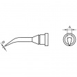 LT 1SLX Soldering Tip Round shape, bent 30°, narrow 0.4 mm x 0.4 mm