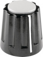 331.41 Plastic rotary knob with line black 14.5 mm