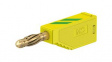 22.2631-20 Laboratory Socket, diam. 4mm, Green / Yellow, 10A, 60V, Gold-Plated