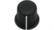 RND 210-00302 Plastic Round Knob, black, 6.0 mm H Shaft