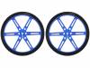 POLOLU WHEEL 80X10MM PAIR – BLUE, Колесо; Диам.вала:3мм; Ось: D-образный профиль; синий; резина, POLOLU