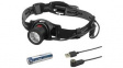 1600-0325 Headlamp, LED, Rechargeable, 550lm, 160m, IP64, Black