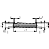 HV 2206, Anti-kink sleeve diam. 8 mm 47 mm Black - 632-02060, HellermannTyton