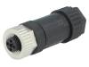 M12T-04BFFB-SL7002 Вилка; M12; PIN:4; "мама"; код T-Power; на провод; зажим под винт