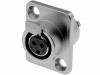 AG3FCRV, Гнездо; XLR mini; "мама"; PIN:3; фланец (2 отверстия), на панель, Amphenol