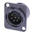 NC6MD-L-B-1 XLR Panel-mount male receptacle 6 DL Soldering Connection Bl