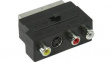 CVGP31902BK Switchable SCART Adapter, SCART Plug, S-Video Socket + 3x RCA Socket