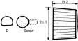 KNOB K12ML 6MM SCREW Ручка с линией черный 25.3 mm