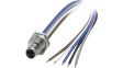1415297 M12 Rear Mounting Panel Plug, 5 Poles, L-Coded, Assembled with Wires