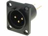 CP30061 Гнездо; XLR; "папа"; PIN:3; прямой; герметичный; THT; позолота; 5А