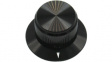 RND 210-00361 Aluminium Knob, black, 6.4 mm shaft