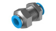 QSS-12-F Push-In Bulkhead Connector, 48.5mm, Compressed Air, QS