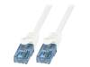 CP3011U Patch cord; U/UTP; 6a; многопров; CCA; ПВХ; белый; 250мм; 26AWG