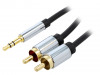 BCFBI Кабель; Jack 3,5мм 3pin вилка,вилка RCA x2; 3м; черный
