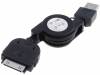 TCAB-208 Кабель; USB 2.0,сматывающийся; вилка USB A, вилка Apple Dock
