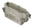 CSEM 16 CSE, 16 poles + earth, male insert, with male contacts, silver plated