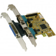 EX-44140-2 PCI-E x1 Card2x RS232 1x ECP DB25F