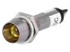 IND8-12Y-B, Индикат.лампа: LED; вогнутый; 12ВDC; Отв: O8,2мм; IP40; под пайку, Ninigi