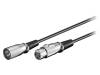 50705, Кабель; XLR "папа" 3pin, XLR "мама" 3pin; 2м; черный, Goobay
