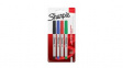 1985879 Marker Pen, Black/Blue/Green/Red, Permanent, Ultra Fine, 4pcs