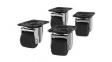 VRA6024 Rack Casters for Enclosures, 4pcs, Rubber/Metal, Black