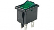 CWSB21FAFF Rocker switch, on-off, green, 9 A