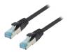 CQ6065S Patch cord; S/FTP; 6a; многопров; Cu; PUR; черный; 3м; безгалогенный