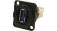 CP30210NMB USB Adapter in XLR Housing, 9, 1 x USB 3.0 B, 1 x USB 3.0 A