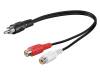 50005, Кабель; гнездо RCA x2,вилка RCA; 0,2м, Goobay