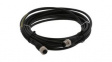 1200668821 Micro-Change (M12) Double-Ended Cordset with Knurled Hexnut 4 Poles Male to Female 22 AWG Black TPU WSOR 5m