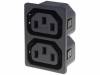 IEC-D-S2-150, Разъем: питания AC; IEC 60320; C13 (F), двойной; гнездо; "мама", ADAM TECH